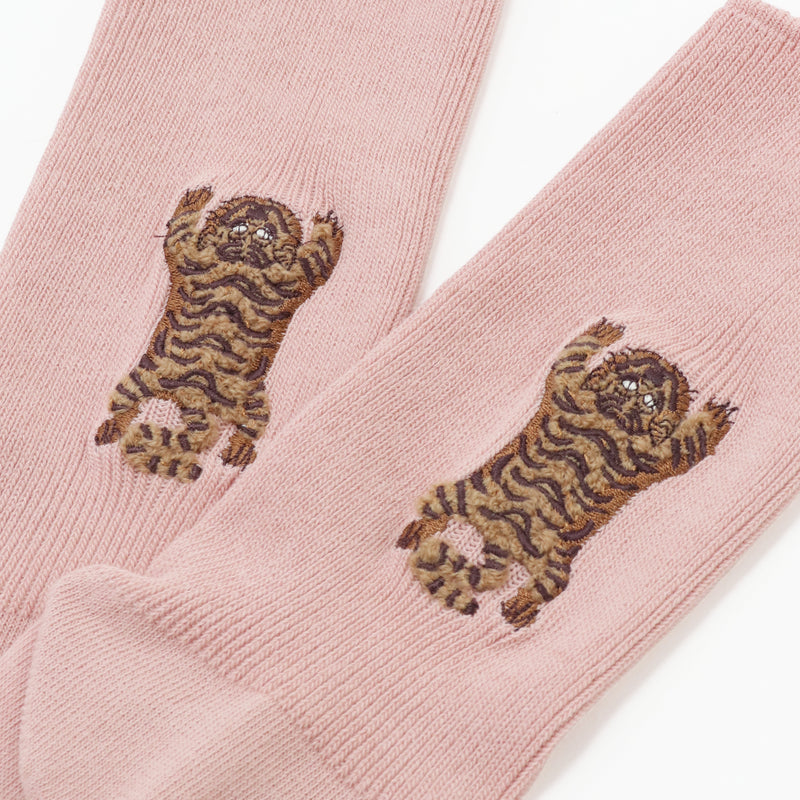 トラ刺繍ソックスもこもこ